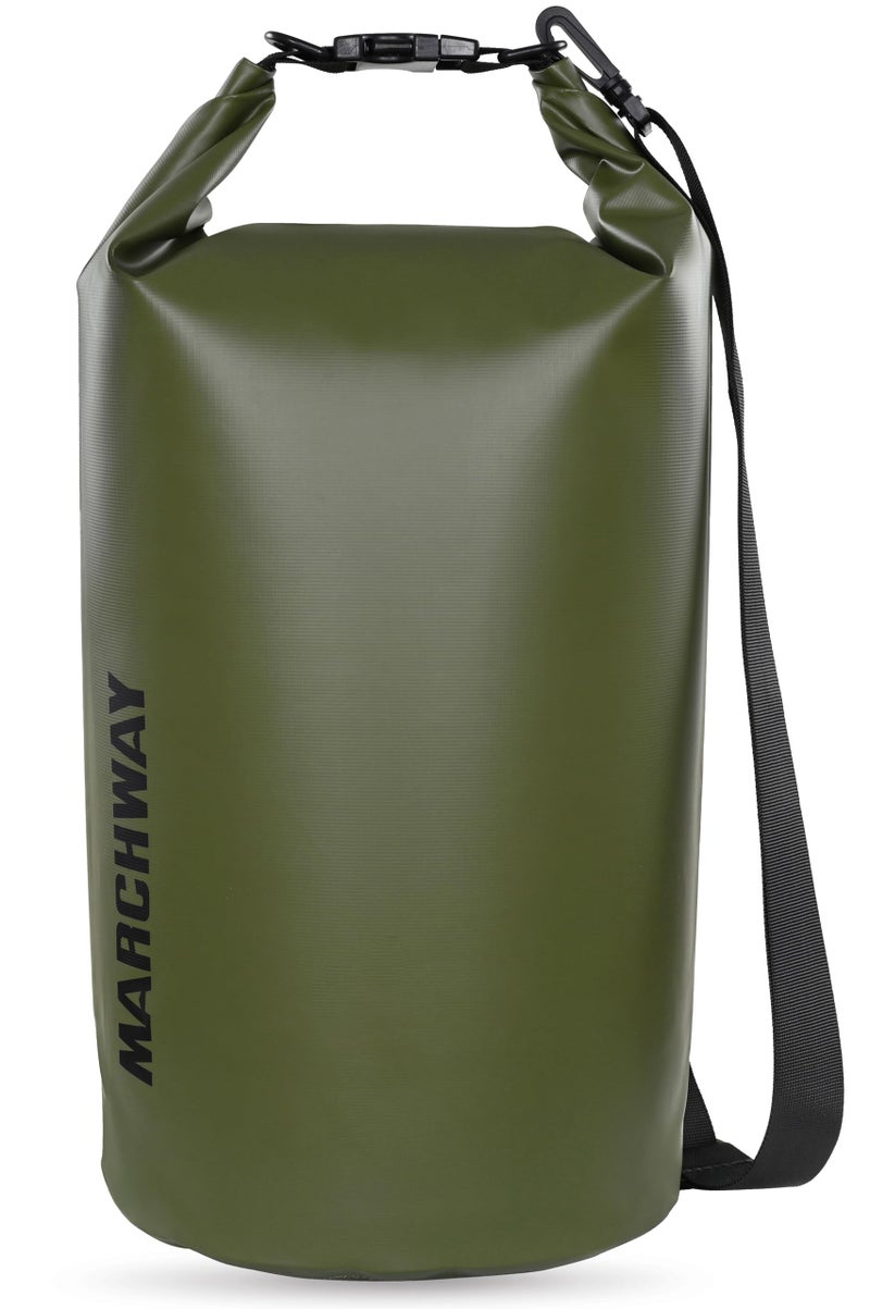 MARCHWAY Floating Waterproof Dry Bag Backpack 5L/10L/20L/30L/40L, Roll Top Sack Keeps Gear Dry for Kayaking, Rafting, Boating, Swimming, Camping, Hiking, Beach, Fishing (Army Green, 10L) - Image 1